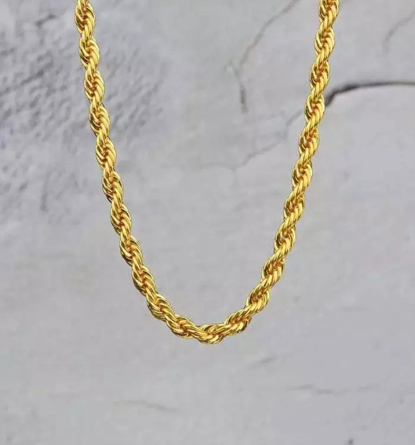 Gold RVS Rope chain ketting